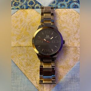 Joshua & Sons Stainless Steel Watch w/ Black Face